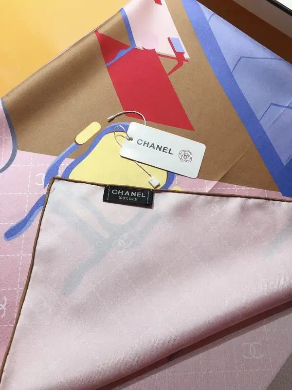 Chanel silk scarf 90X90cm E32 (16)